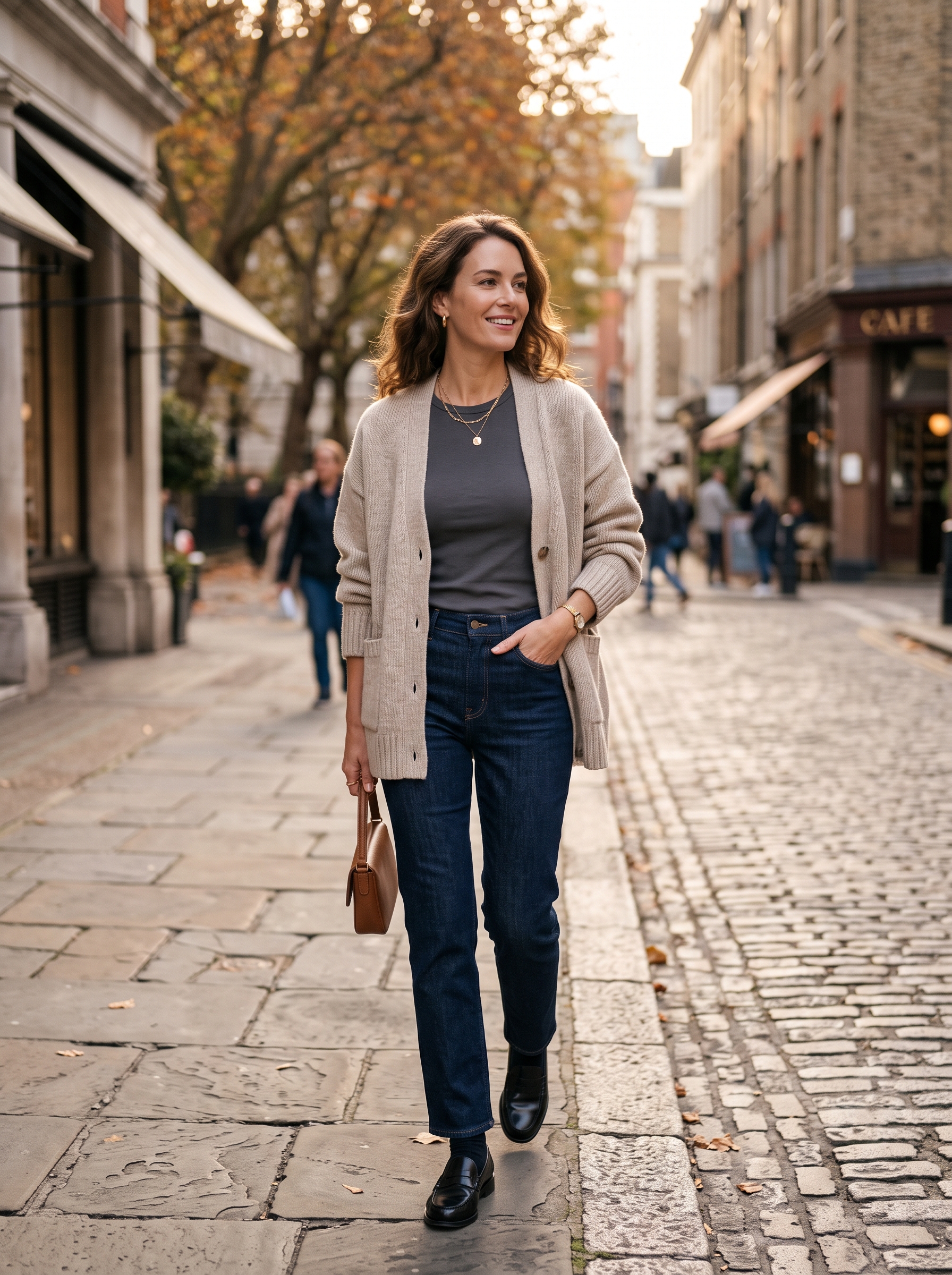 Oversized Cardigan With a Fitted Tee