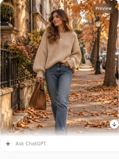 Oversized Knit Sweater With Straight-Leg Jeans