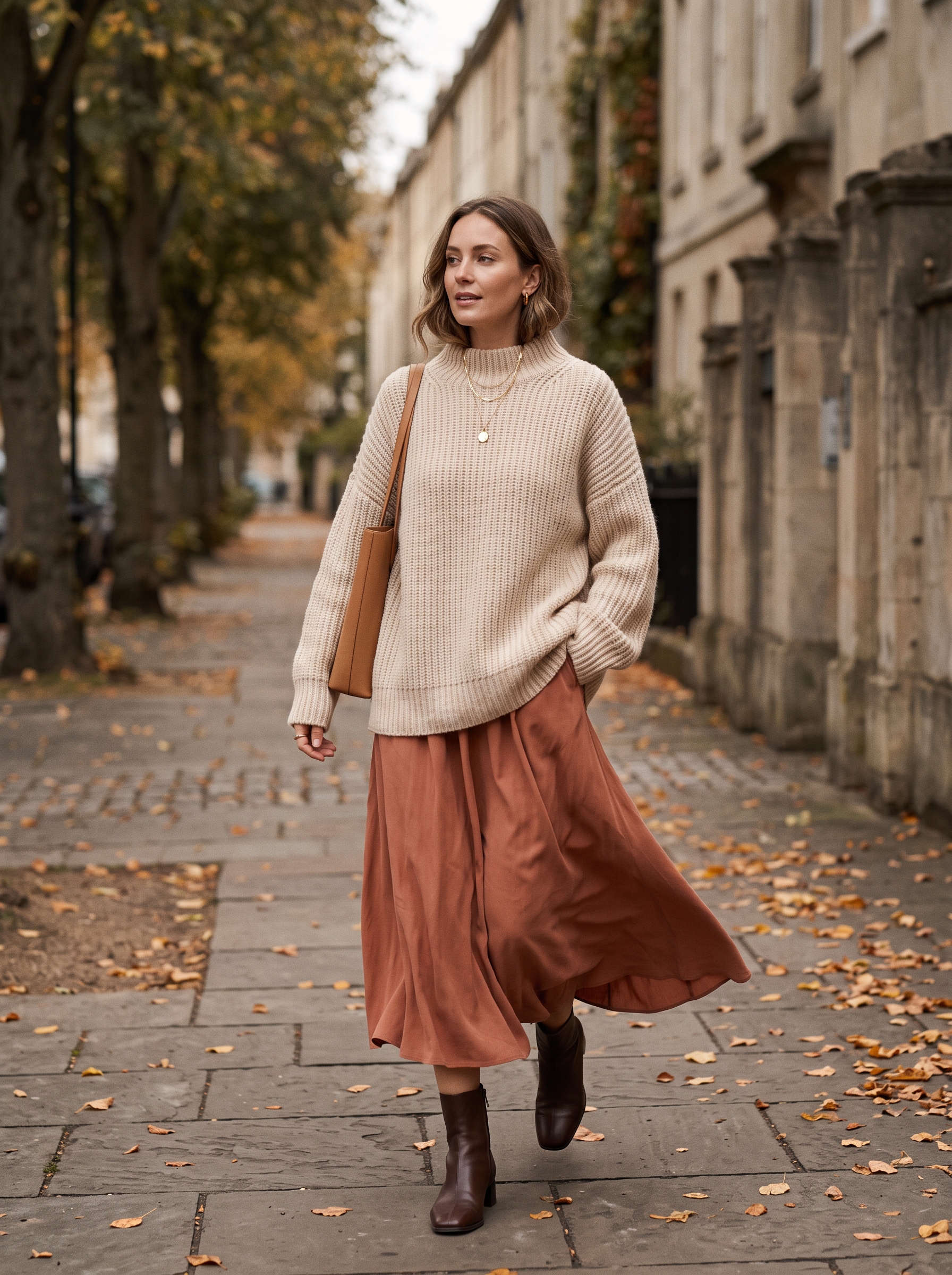 Oversized Knit With Midi Skirt
