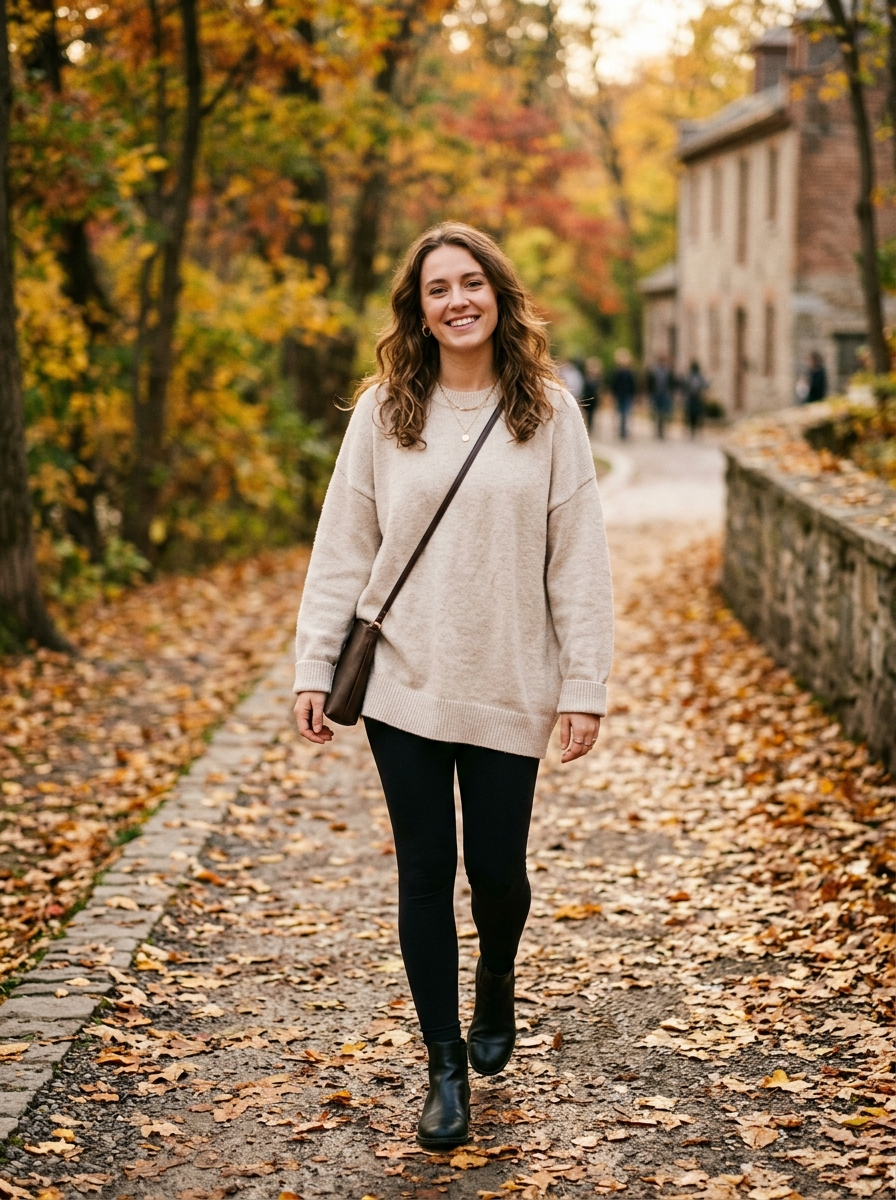 Oversized Sweater With Black Leggings