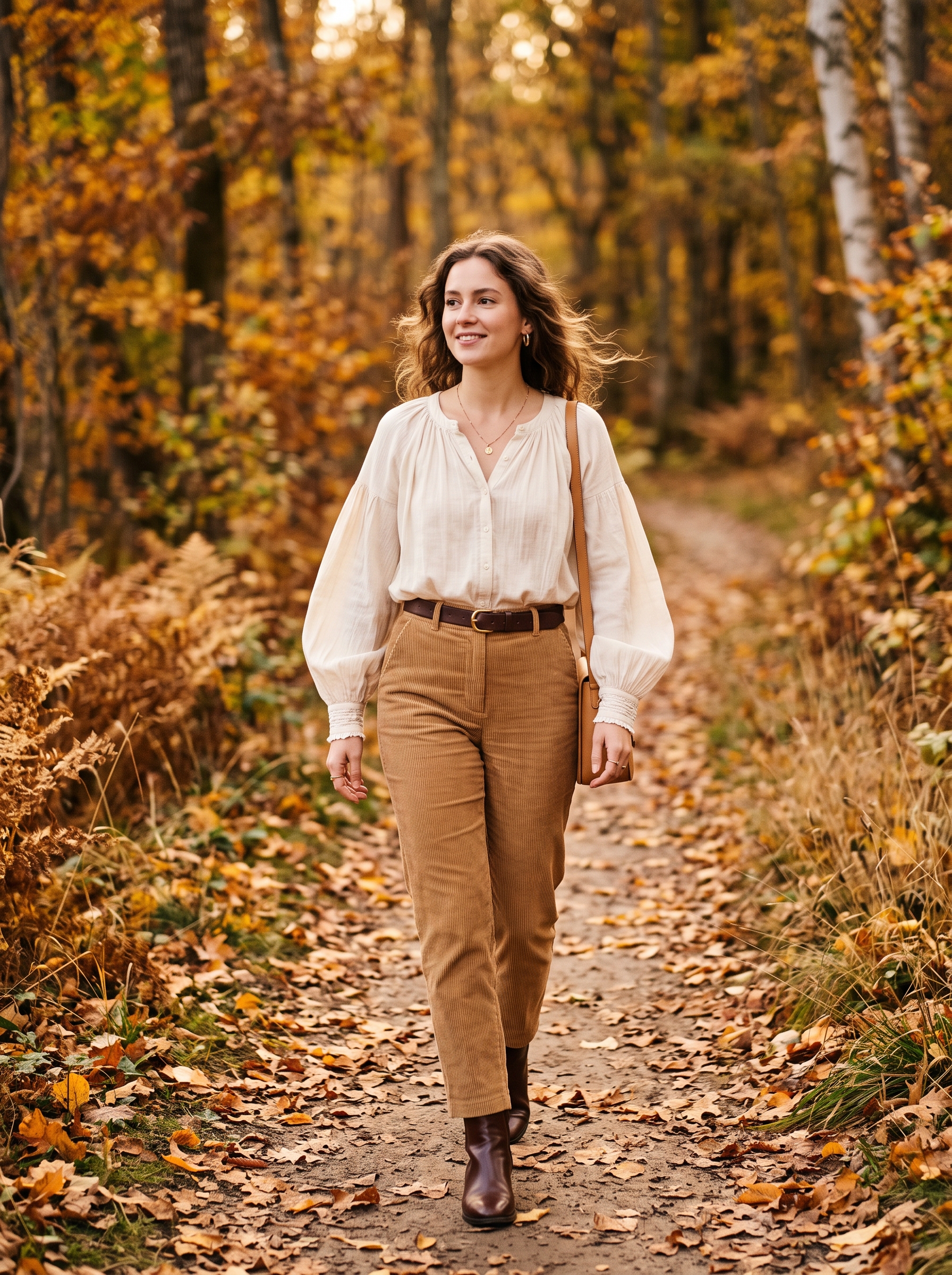 Peasant Blouse With Corduroy Pants