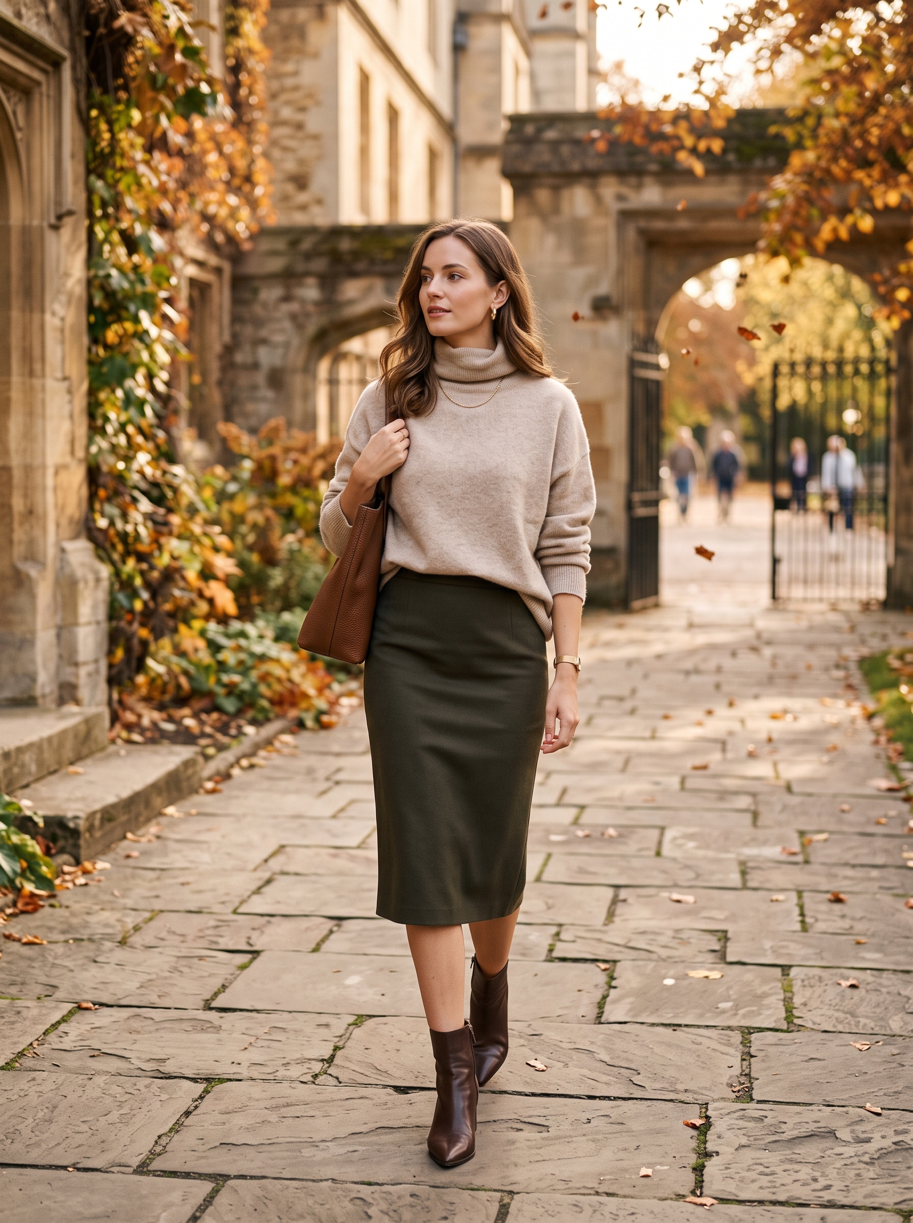 Pencil Skirt With a Relaxed Sweater