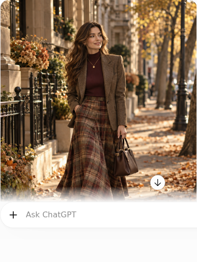 Plaid Skirt With a Tailored Blazer