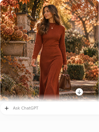 Rust Knit Midi Dress