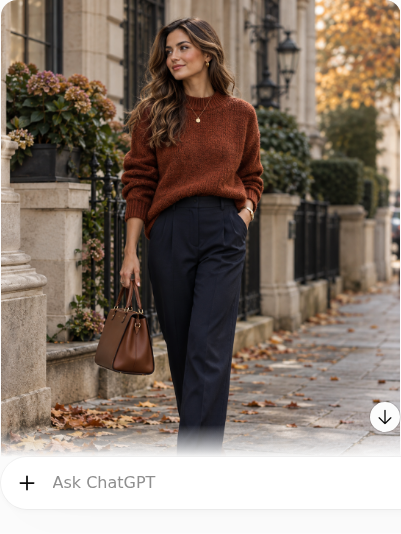 Rust Sweater With Navy Tailored Trousers