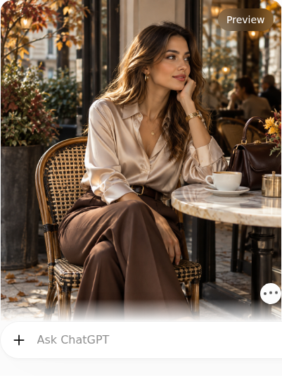Satin Blouse With Chocolate Brown Trousers