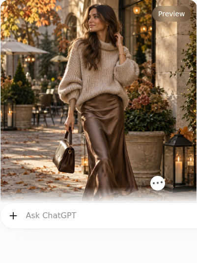 Satin Midi Skirt With an Oversized Knit
