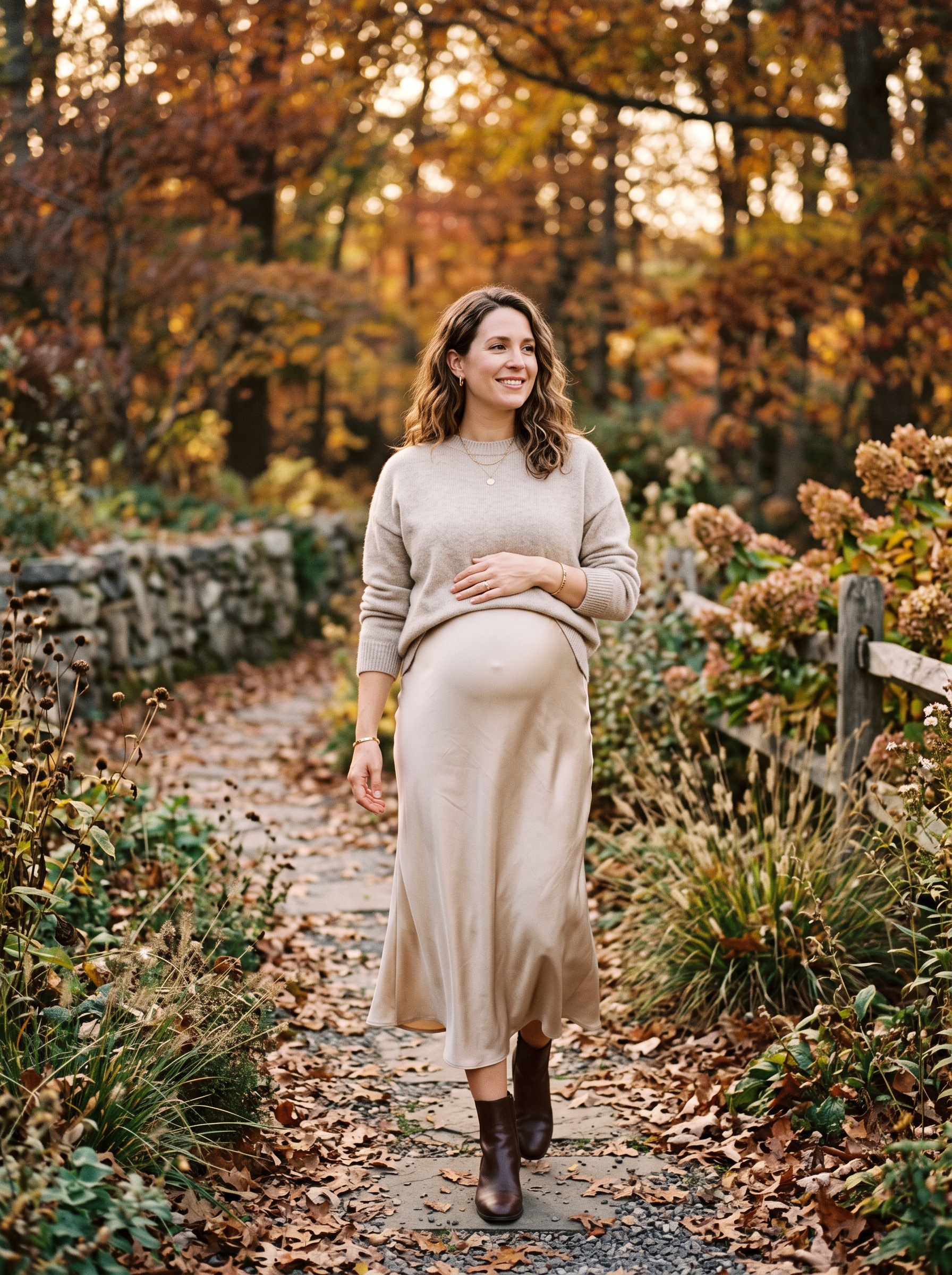 Slip Dress With Fine-Knit Sweater