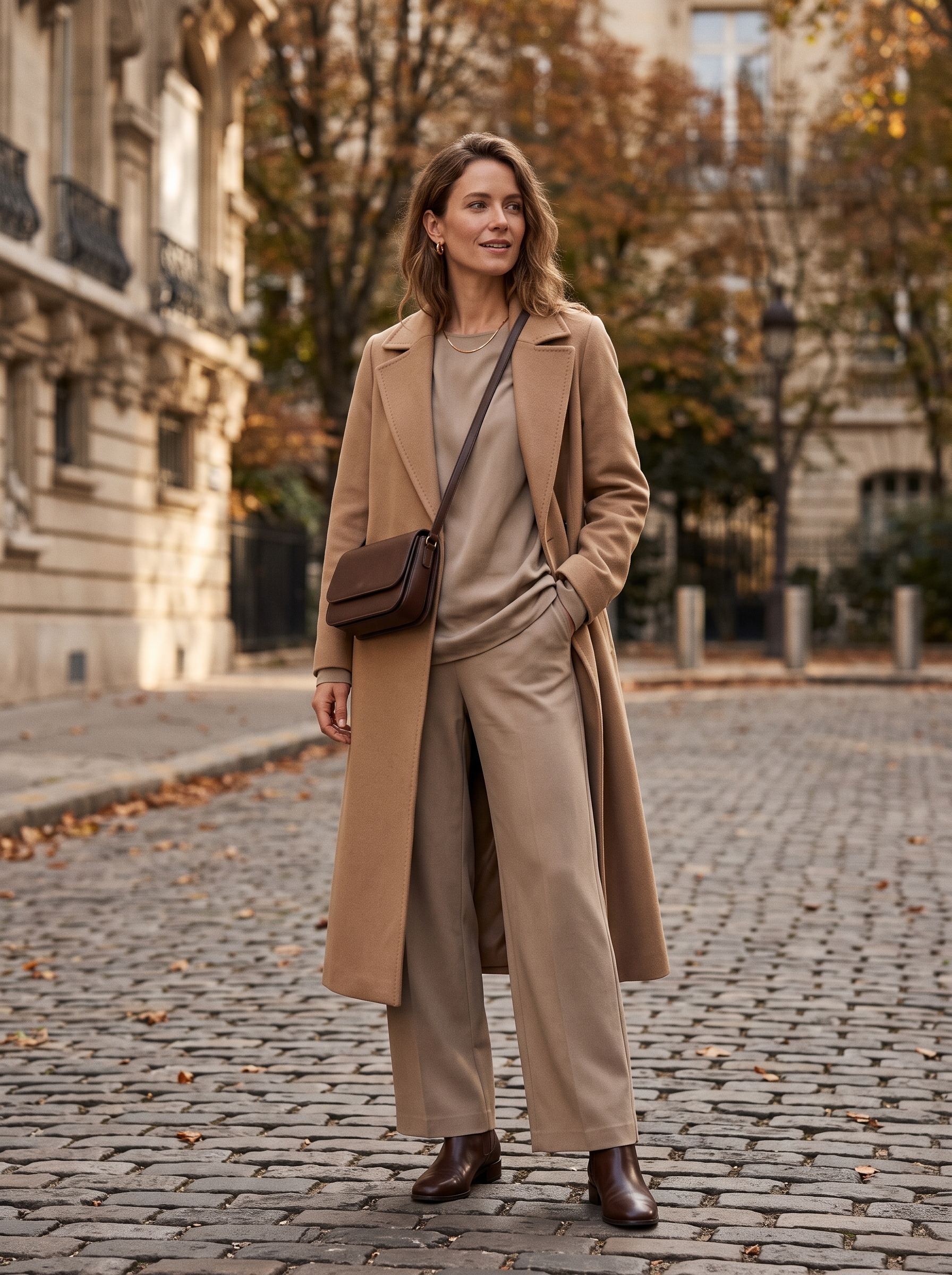 Soft Matching Set With a Long Coat