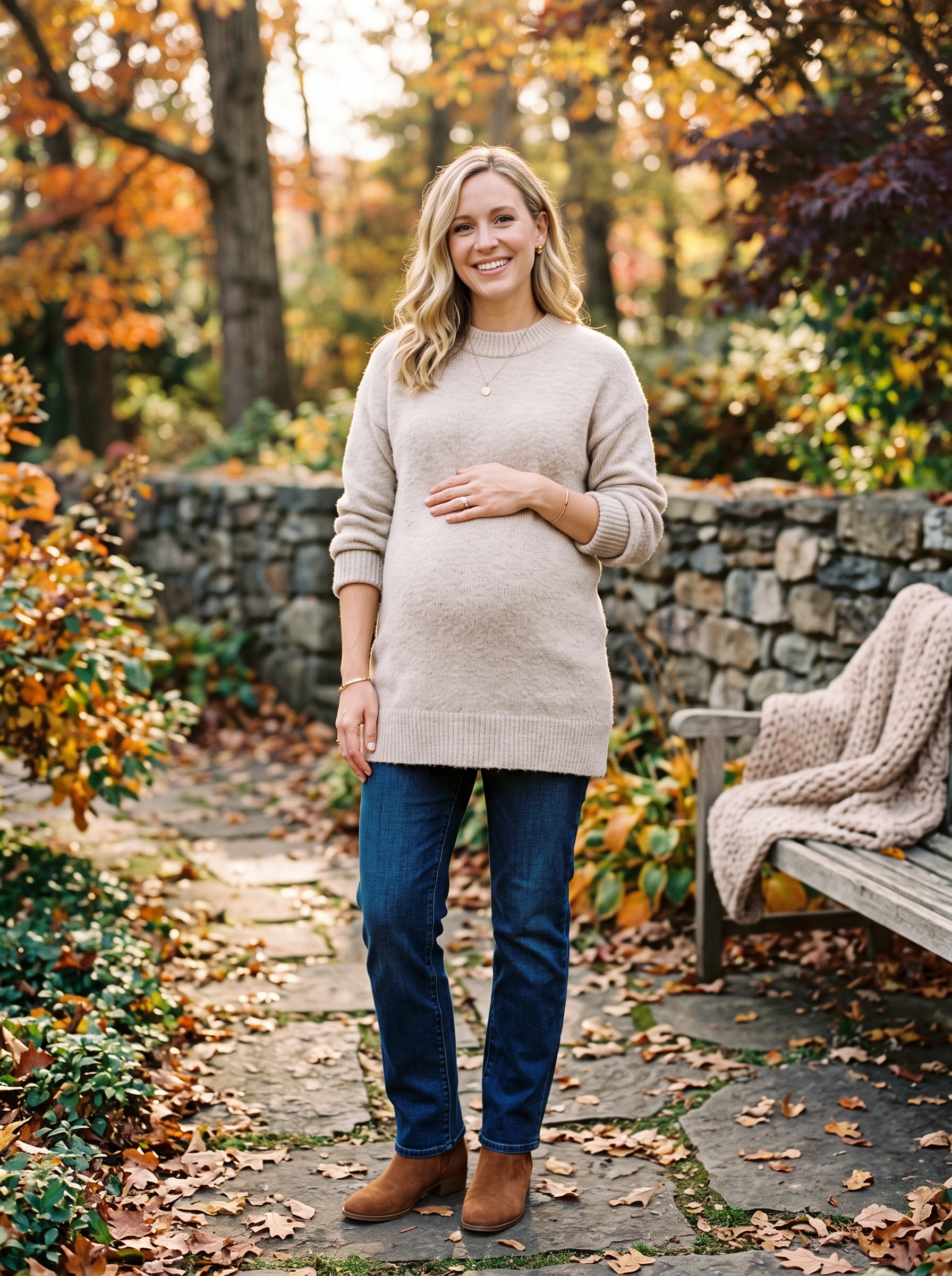 Straight-Leg Jeans With a Soft Tunic Sweater