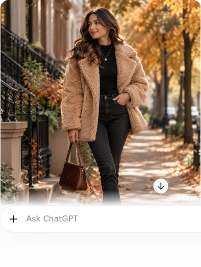 Teddy Jacket With Black Jeans and Knit Top