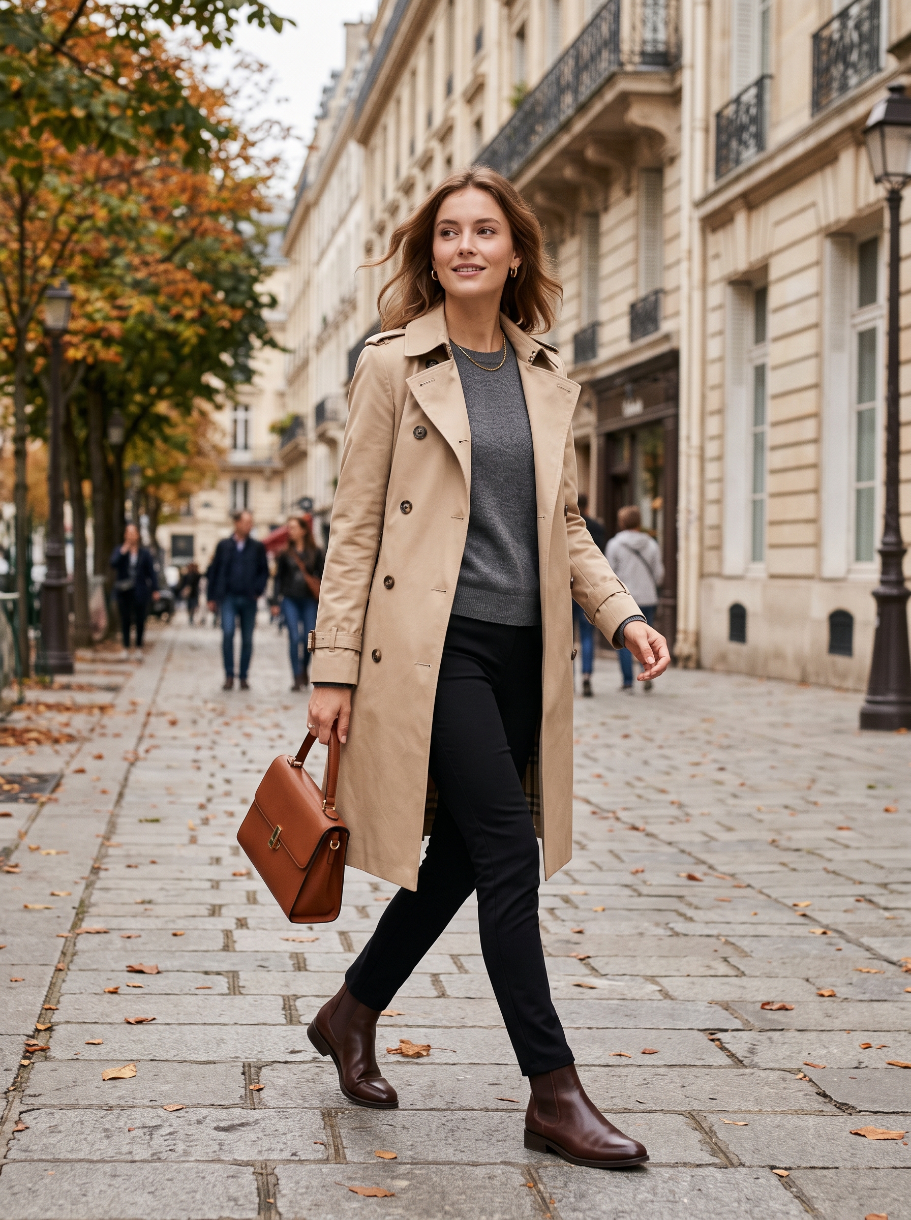 Trench Coat With Black Trousers