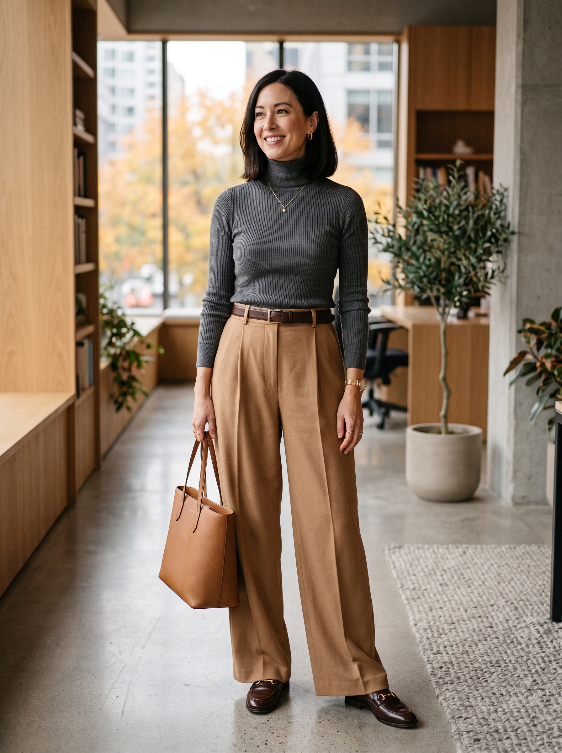 Turtleneck With Wide-Leg Trousers