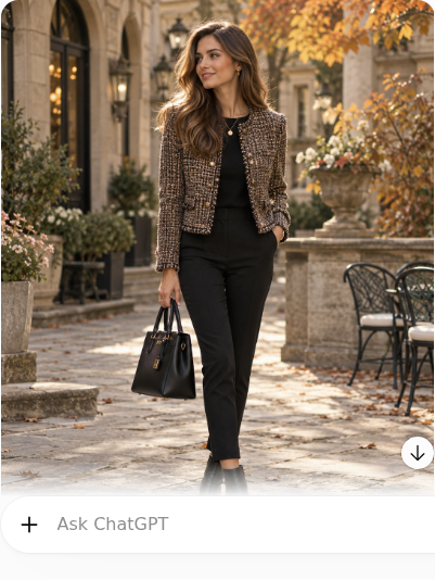 Tweed Jacket With Black Ankle Pants
