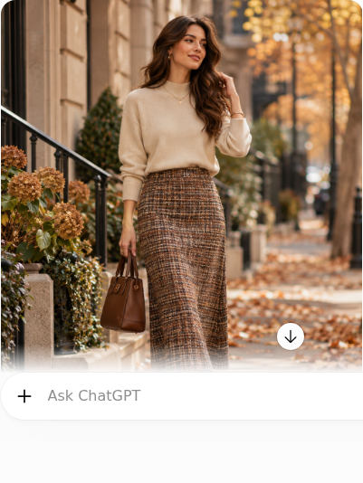 Tweed Skirt With a Lightweight Sweater