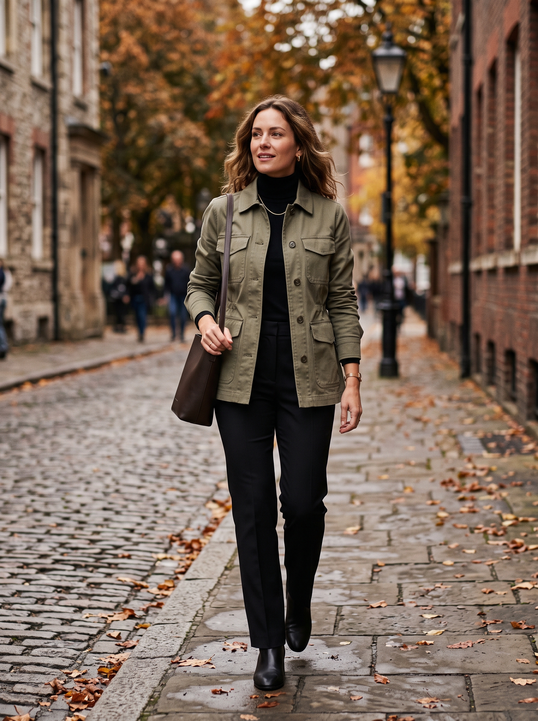 Utility Jacket With Black Trousers