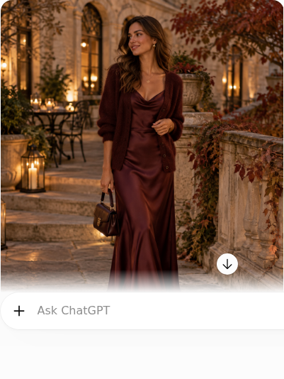 Wine Red Cardigan With a Slip Dress