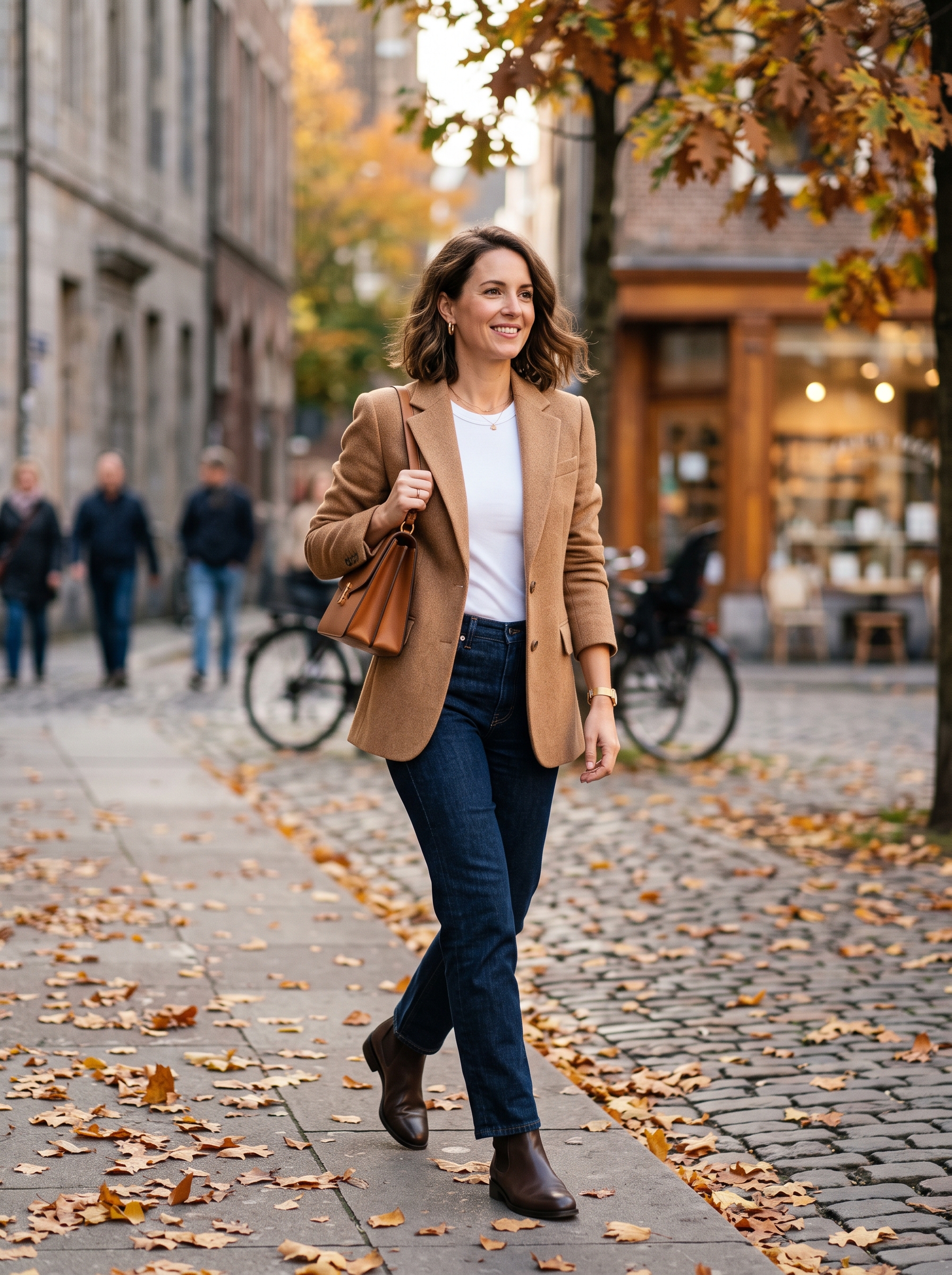 Wool Blazer With a Tee and Dark Denim