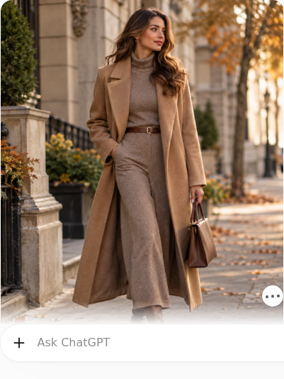 Wool Coat With a Monochrome Knit Base