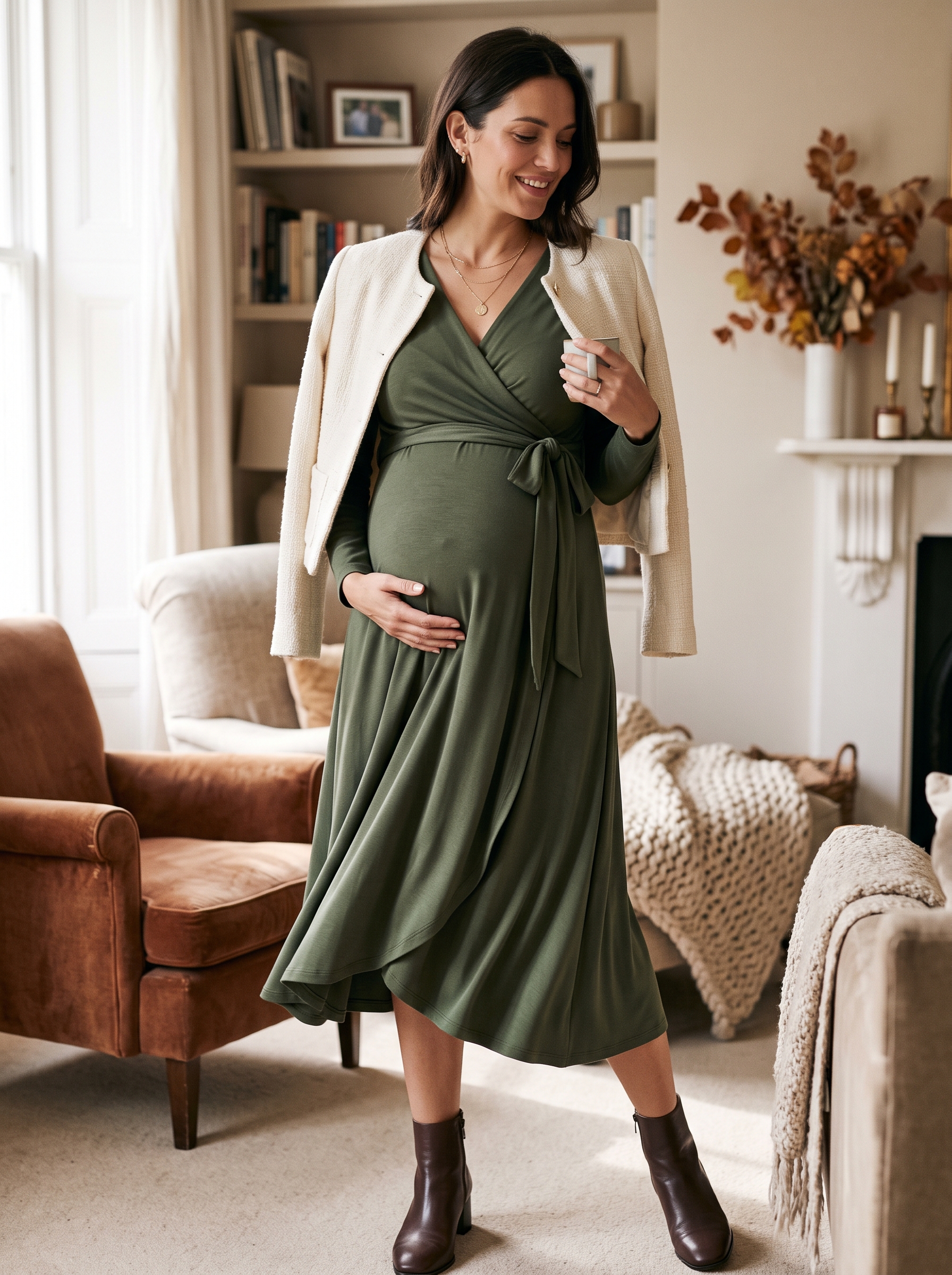 Wrap Dress With Cropped Jacket