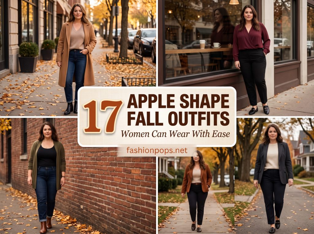 apple shape fall outfits women
