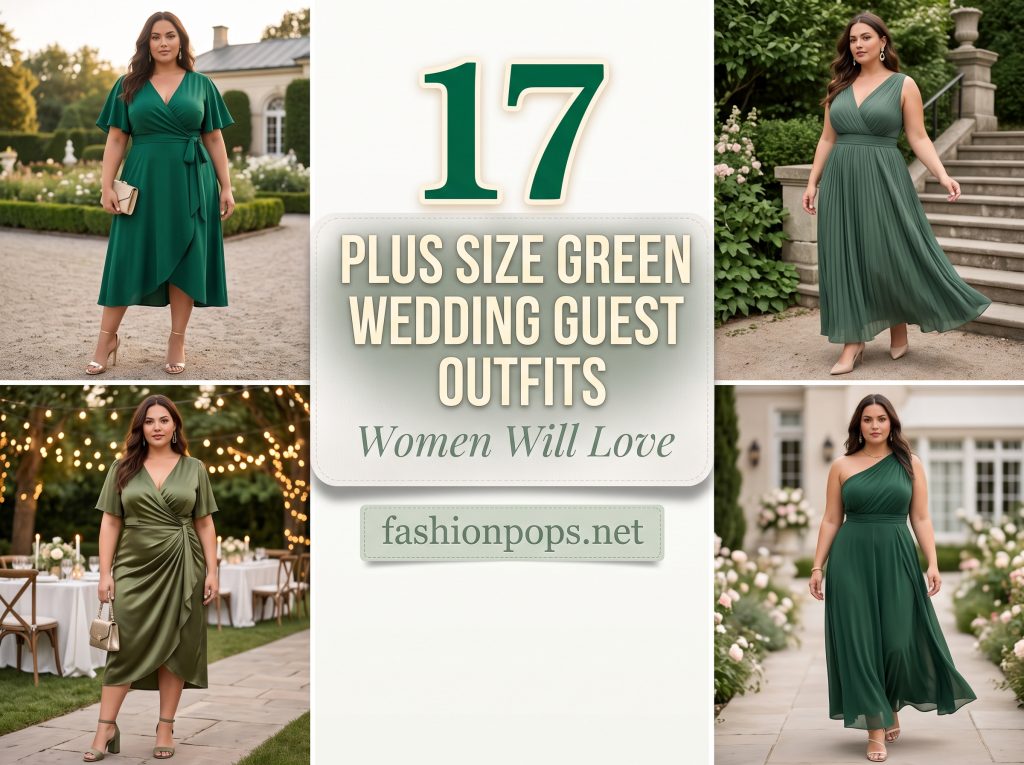 plus size green wedding guest outfits women
