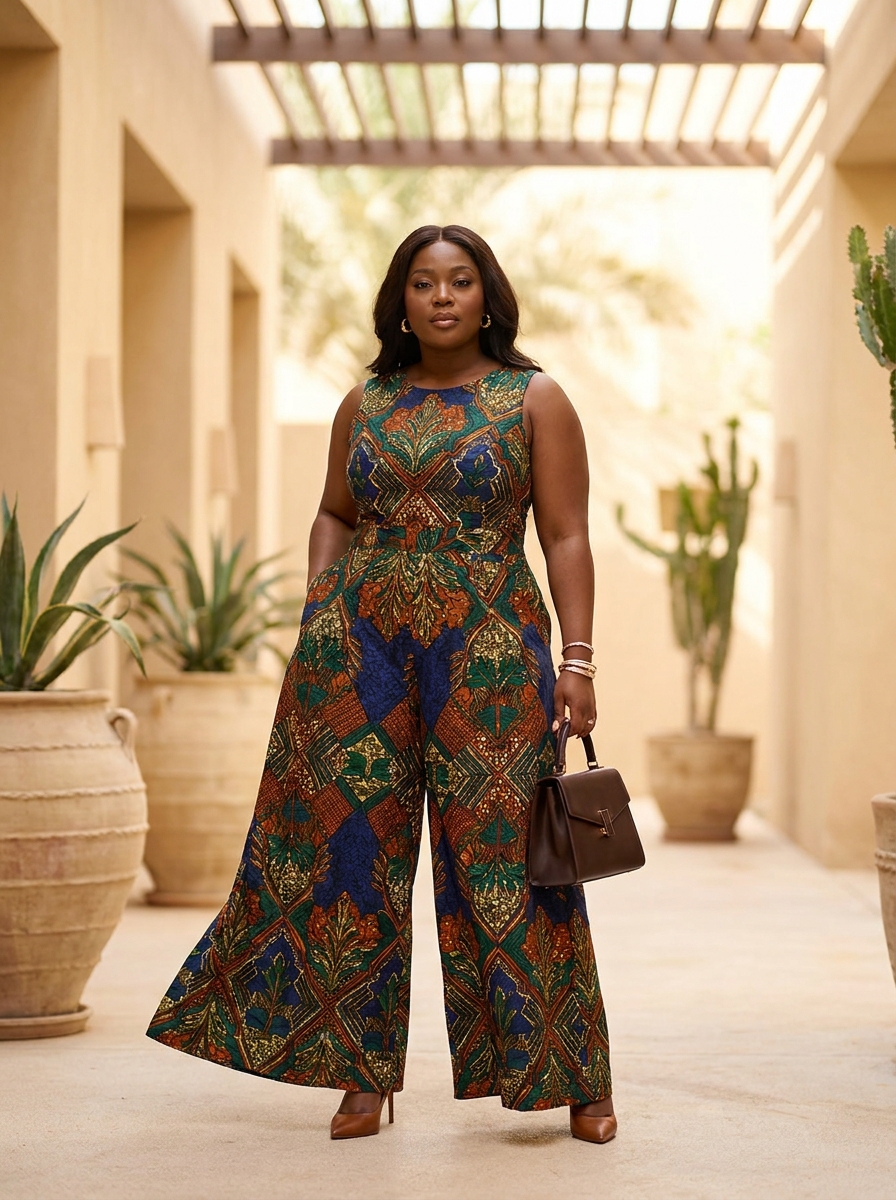 Ankara Jumpsuit With Wide Legs