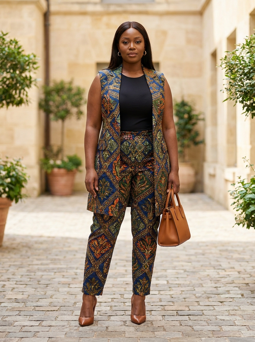 Ankara Vest With Matching Tapered Pants