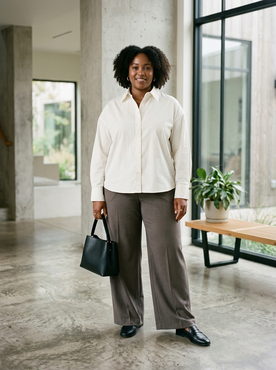 Boxy Button-Down With Wide-Leg Pants