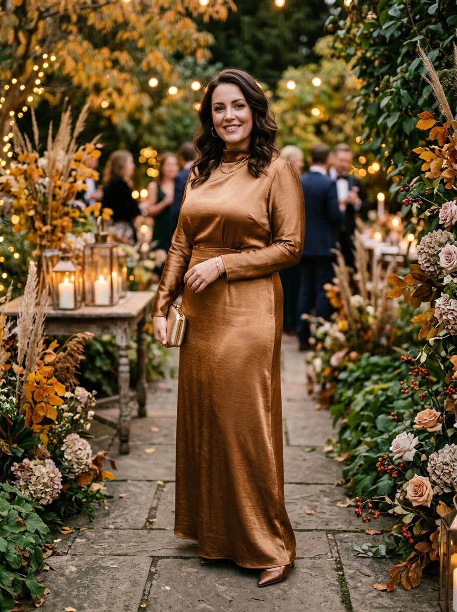 Bronze Shimmer Maxi Dress