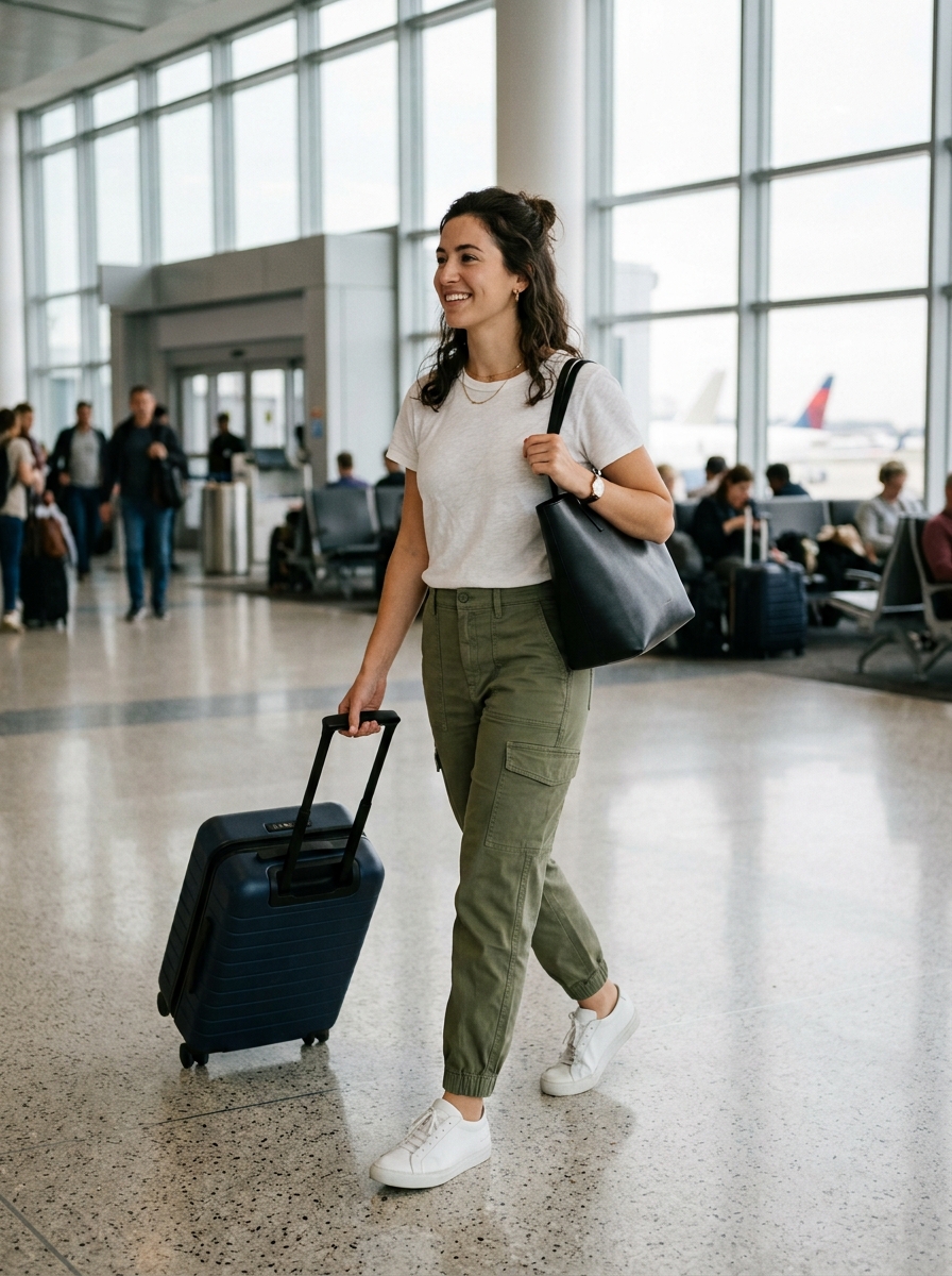Cargo Pants With a Relaxed T-Shirt