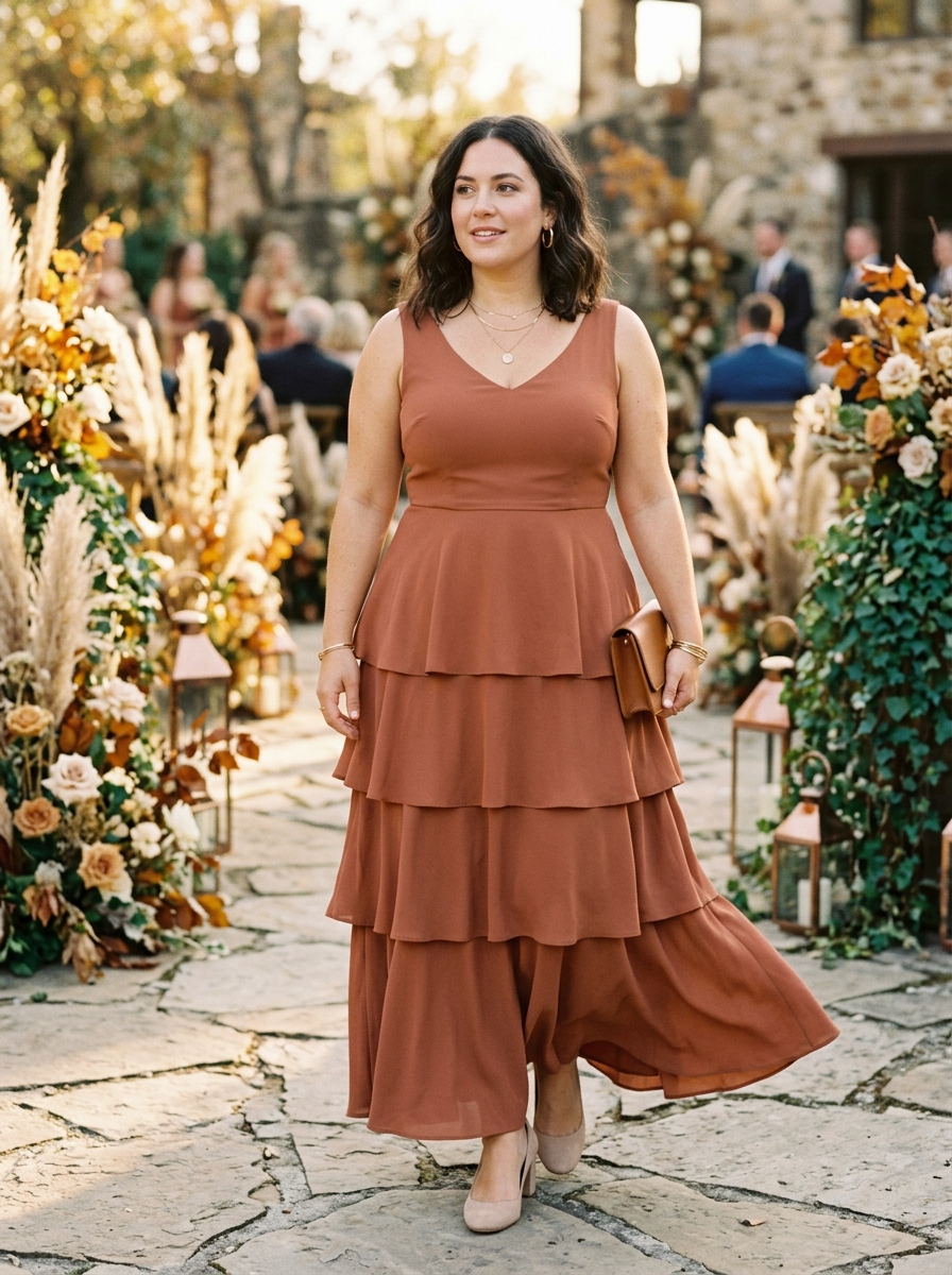 Cinnamon Tiered Maxi Dress