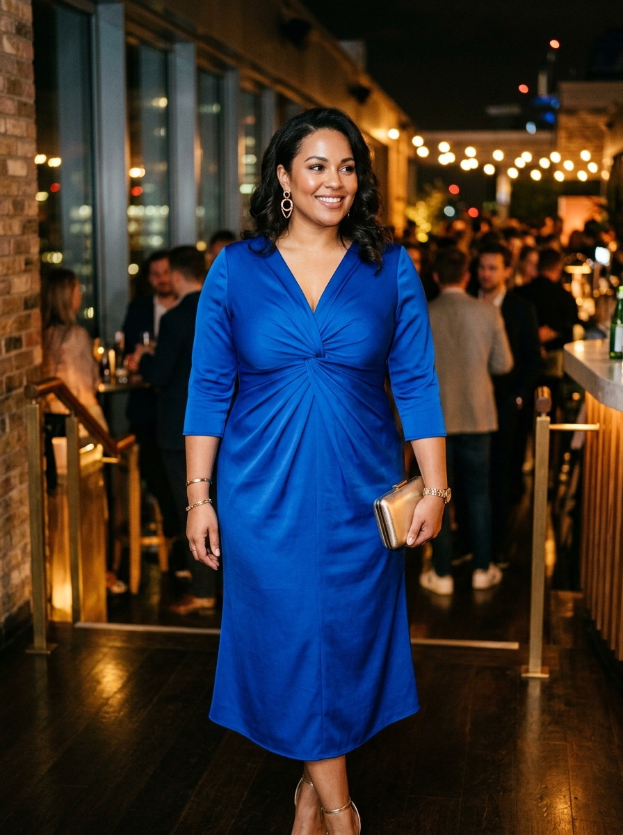 Cobalt Blue Twist-Front Dress