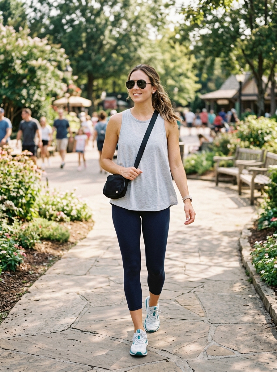 Cropped Leggings With Oversized Tank