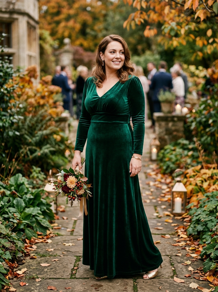 Emerald Green Velvet Maxi Dress