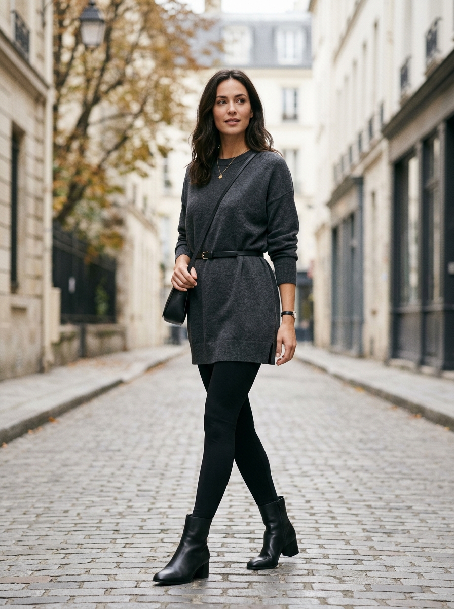 Heeled Ankle Boots With Black Leggings