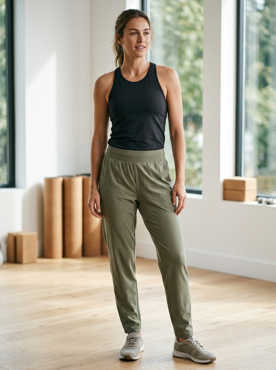 High-Rise Joggers With a Racerback Tank