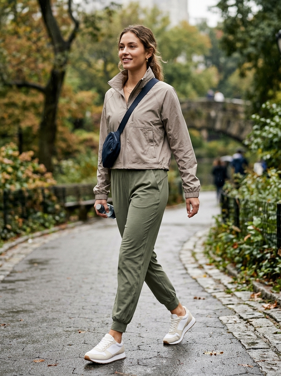 Joggers With a Cropped Windbreaker