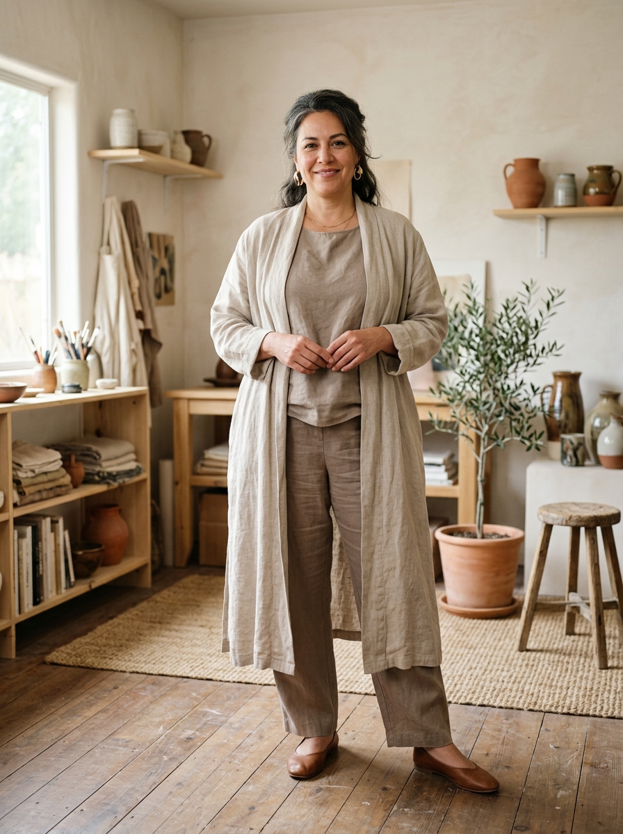 Linen Duster With Monochrome Separates