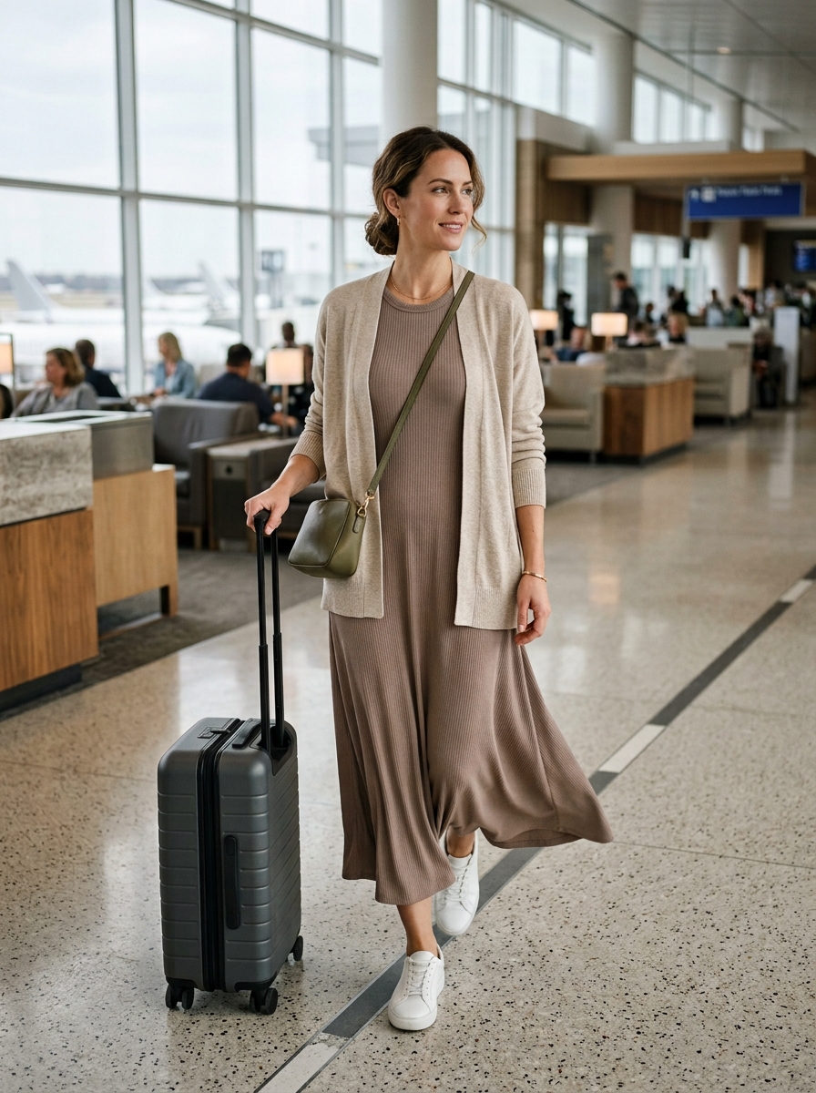 Maxi Dress With a Lightweight Cardigan
