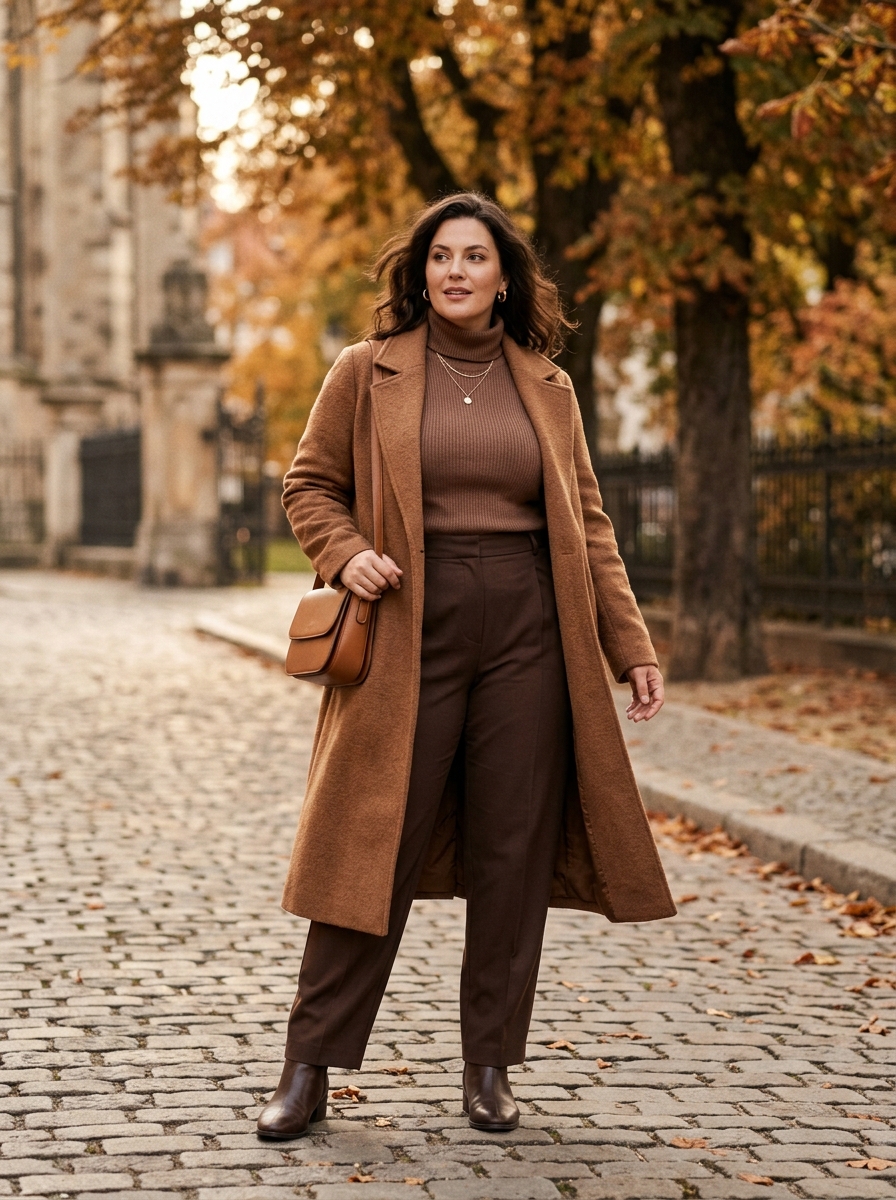 Monochrome Brown Layers With Tailored Pants
