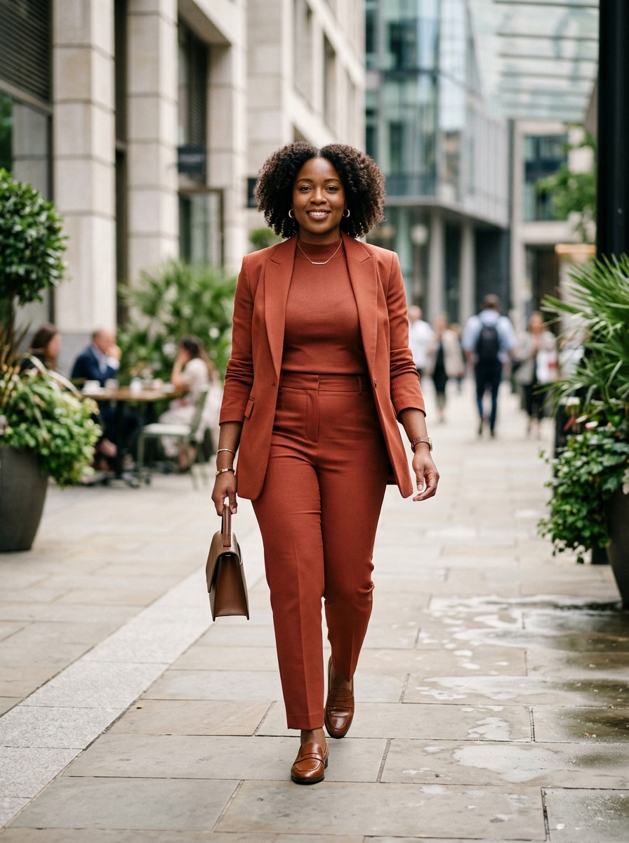 Monochrome Top and Trousers With an Open Blazer