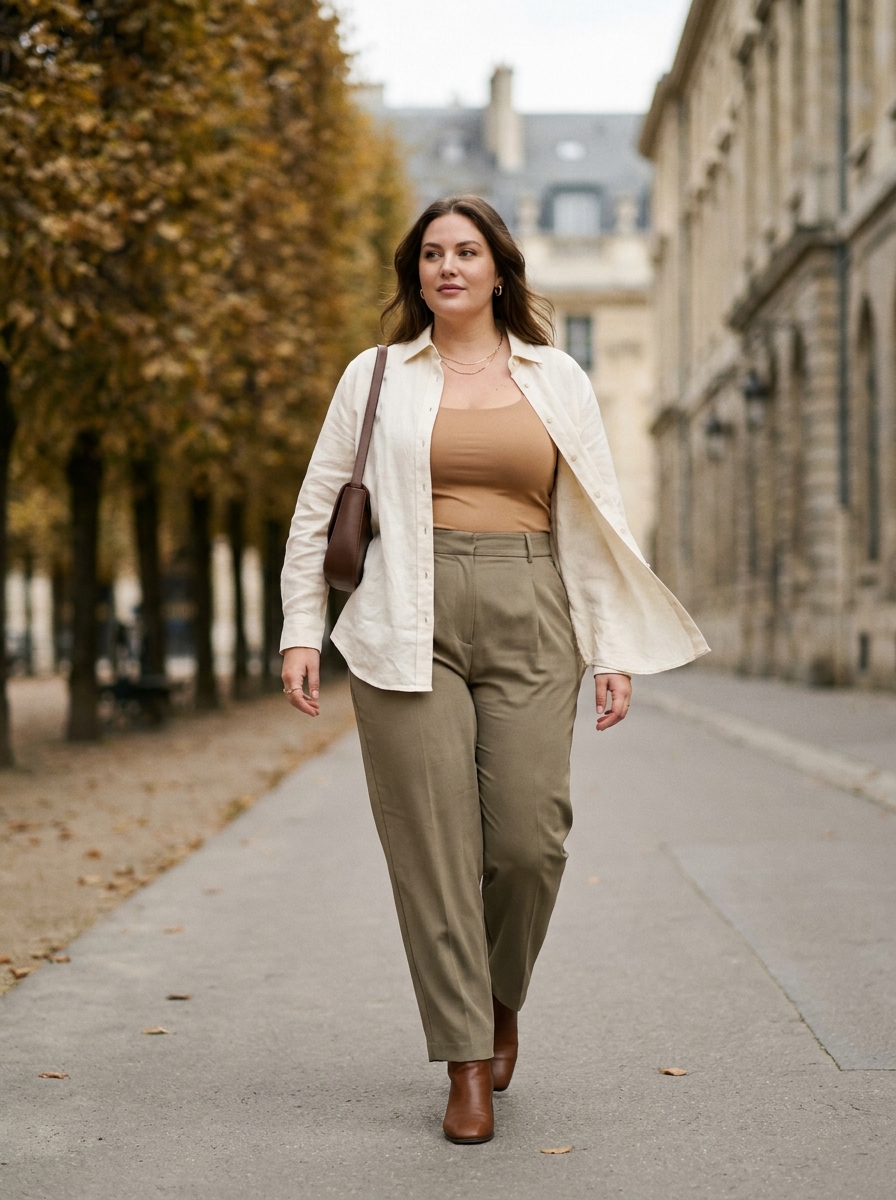 Open Button-Down With a Tank and Relaxed Pants