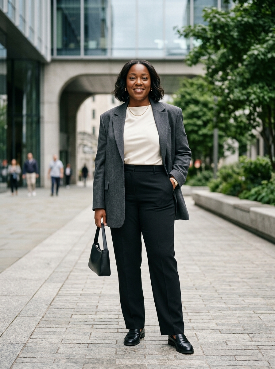 Oversized Blazer With Straight-Leg Trousers