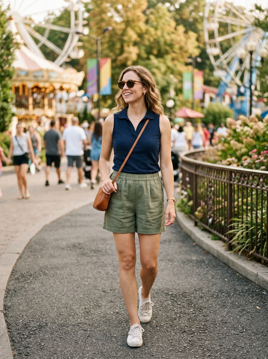 Pull-On Shorts With Sleeveless Polo