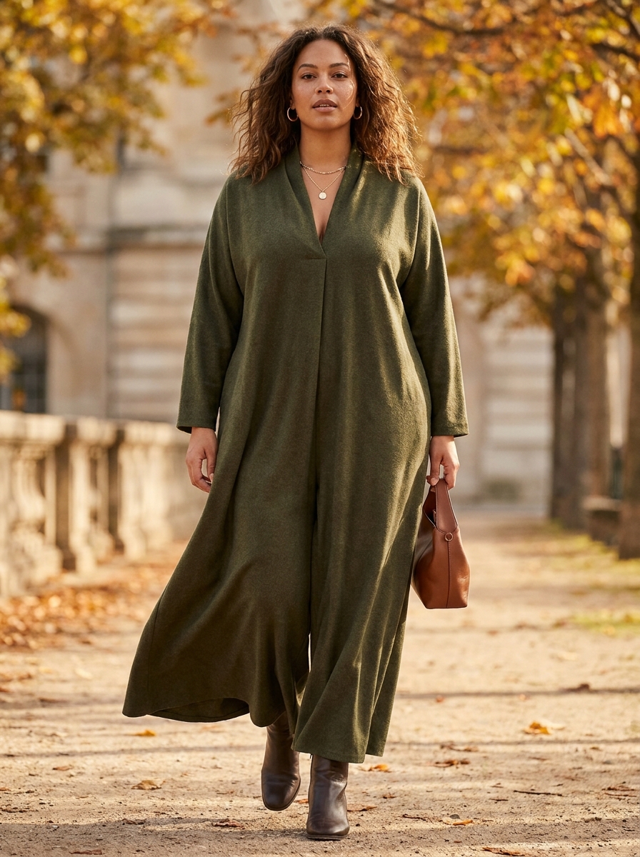 Relaxed Jumpsuit With a Defined Neckline