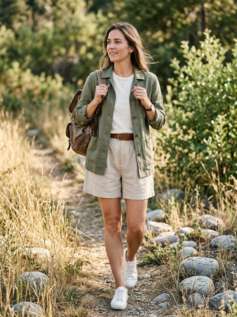 Relaxed Shorts With a Lightweight Shacket