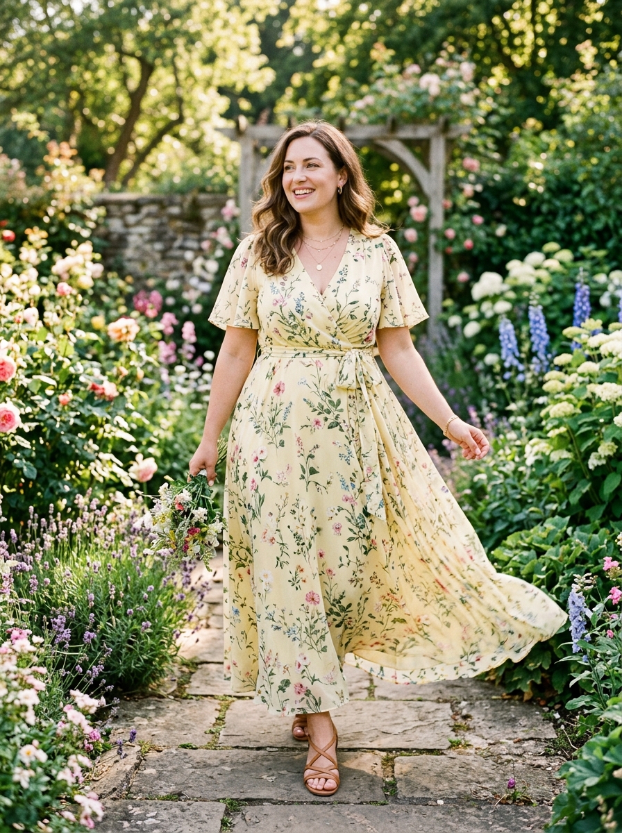 Soft Yellow Floral Maxi Dress