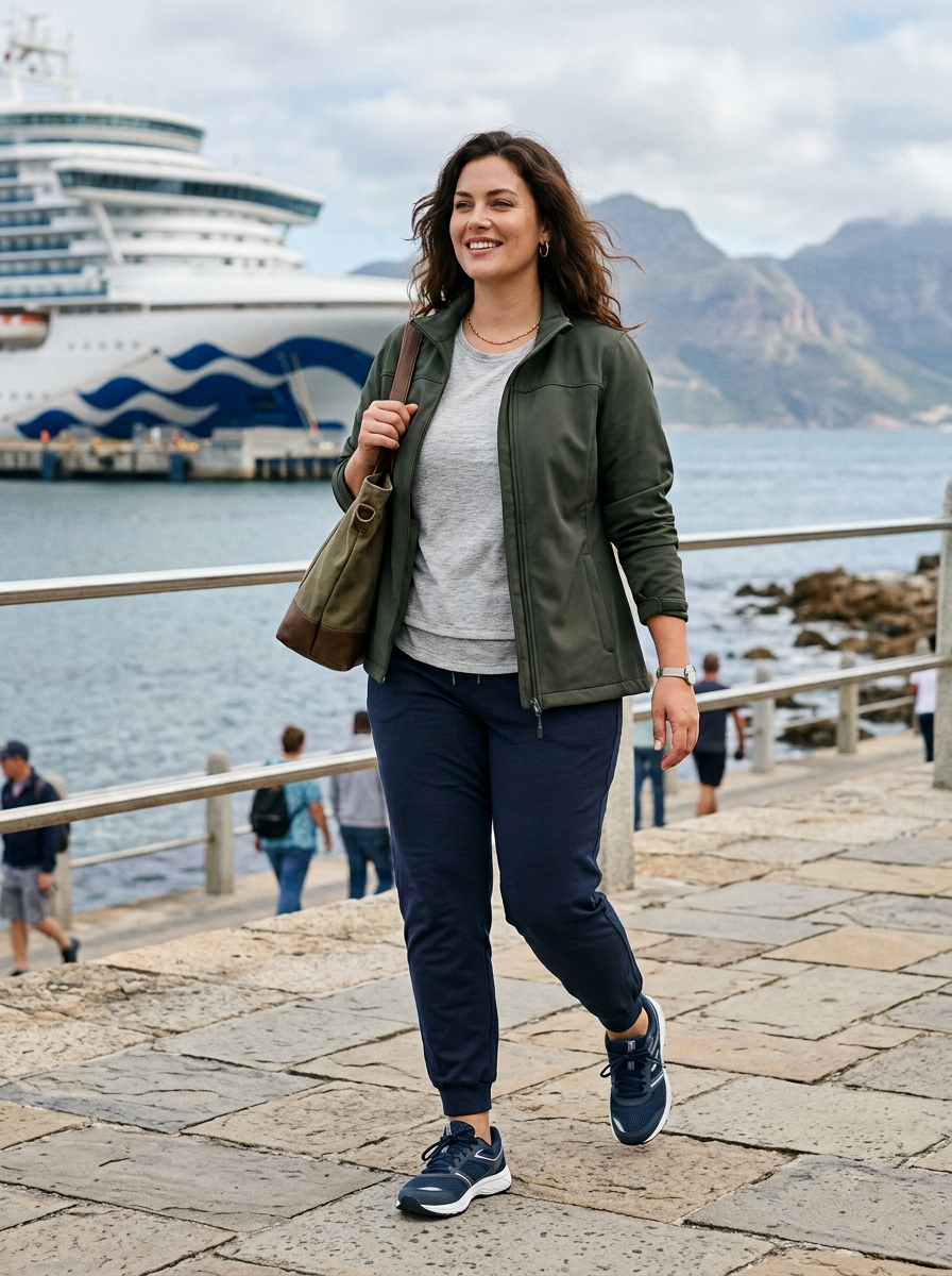 Softshell Jacket With Joggers and Layered Tee