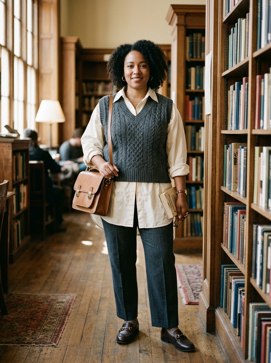 Sweater Vest With Oversized Shirt